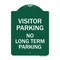 Signmission Reserved Parking Visitor Parking No Long-Term Parking, Green & White Alum, 18" x 24", GW-1824-23022 A-DES-GW-1824-23022 - alternate 1
